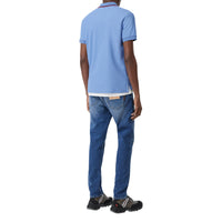 Polo en piqué de coton Monogram - Opal Blue