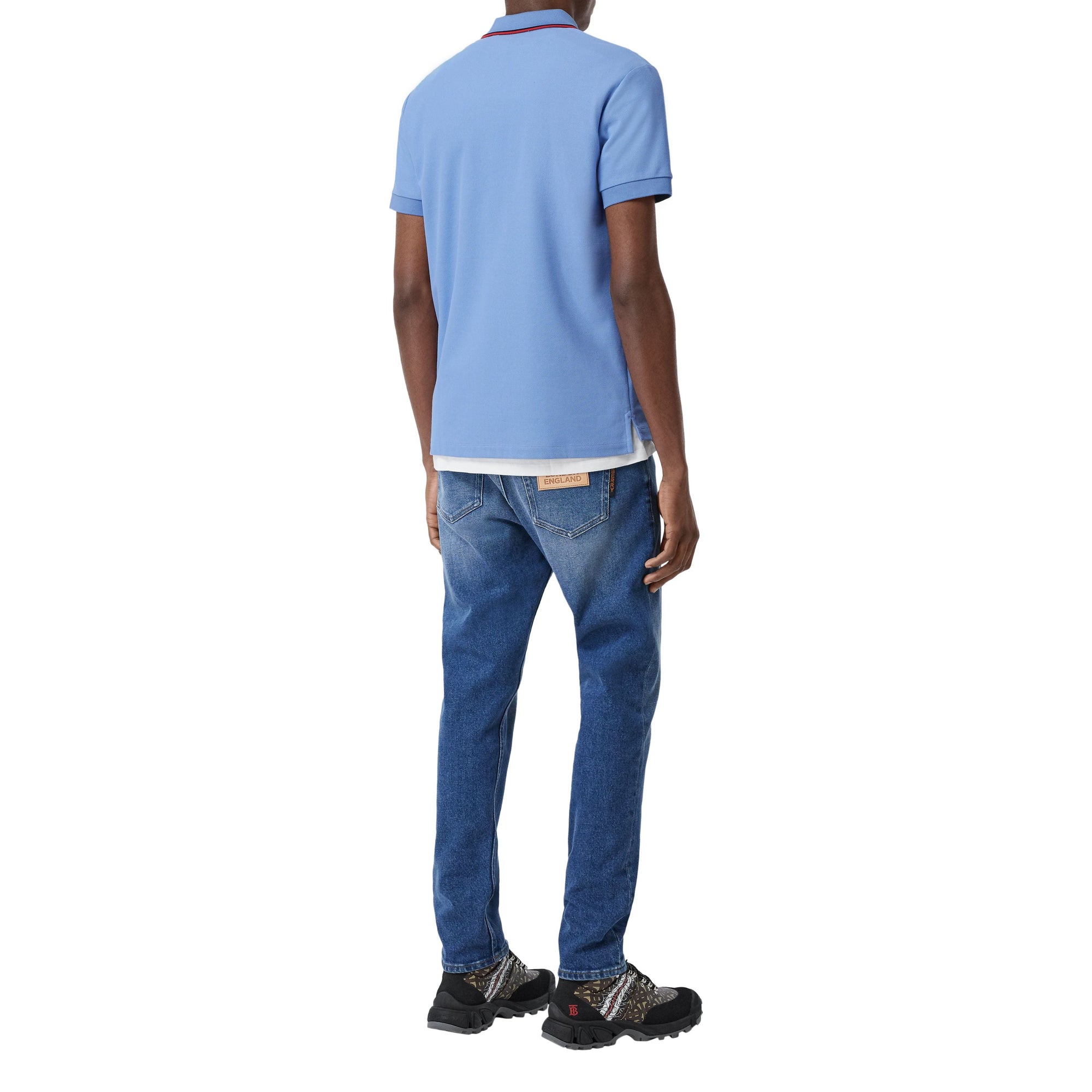 Polo en piqué de coton Monogram - Opal Blue