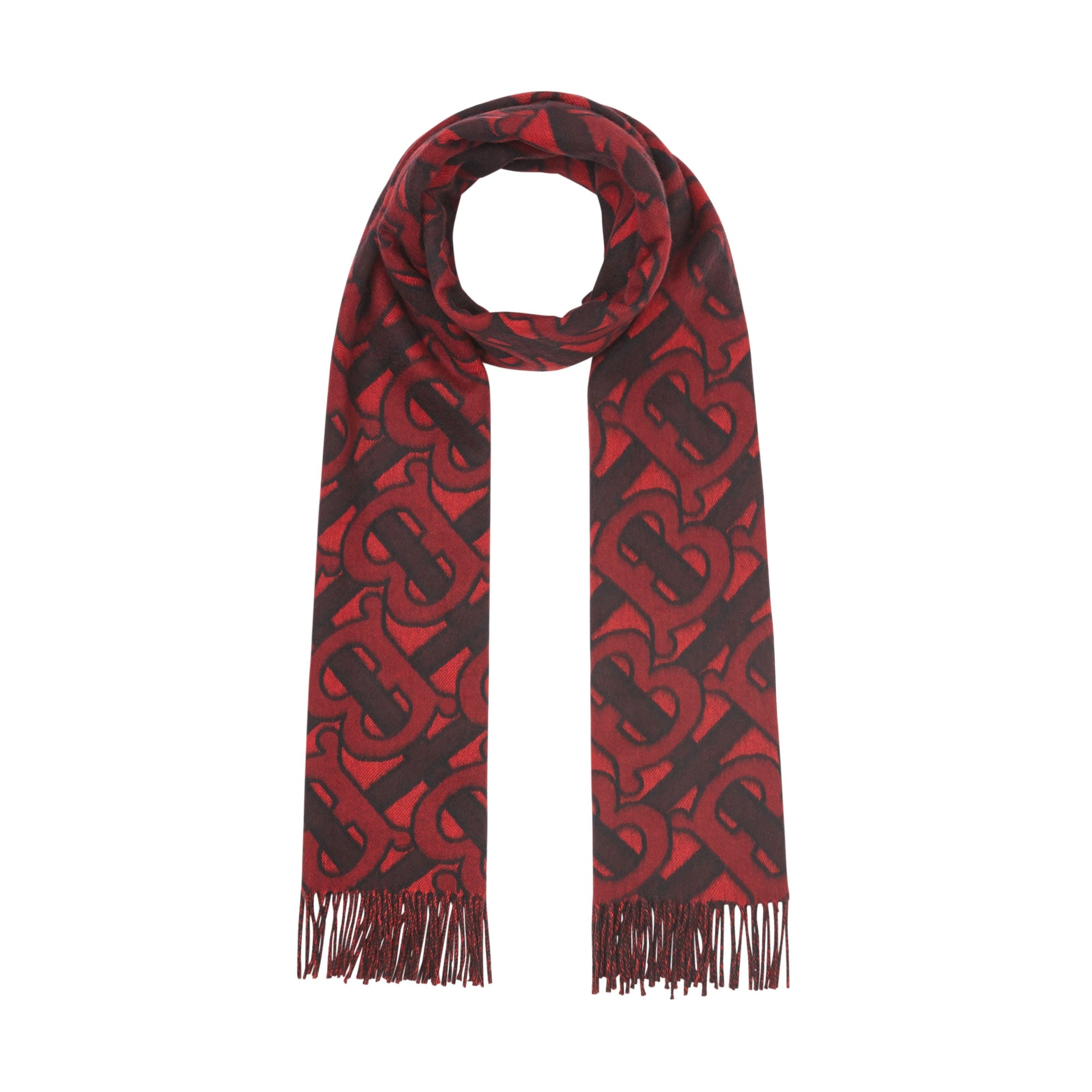 Écharpe en jacquard de cachemire Monogram - Crimson