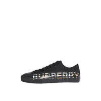 Sneakers en gabardine de coton Vintage check avec logo - Black & Archivebeige
