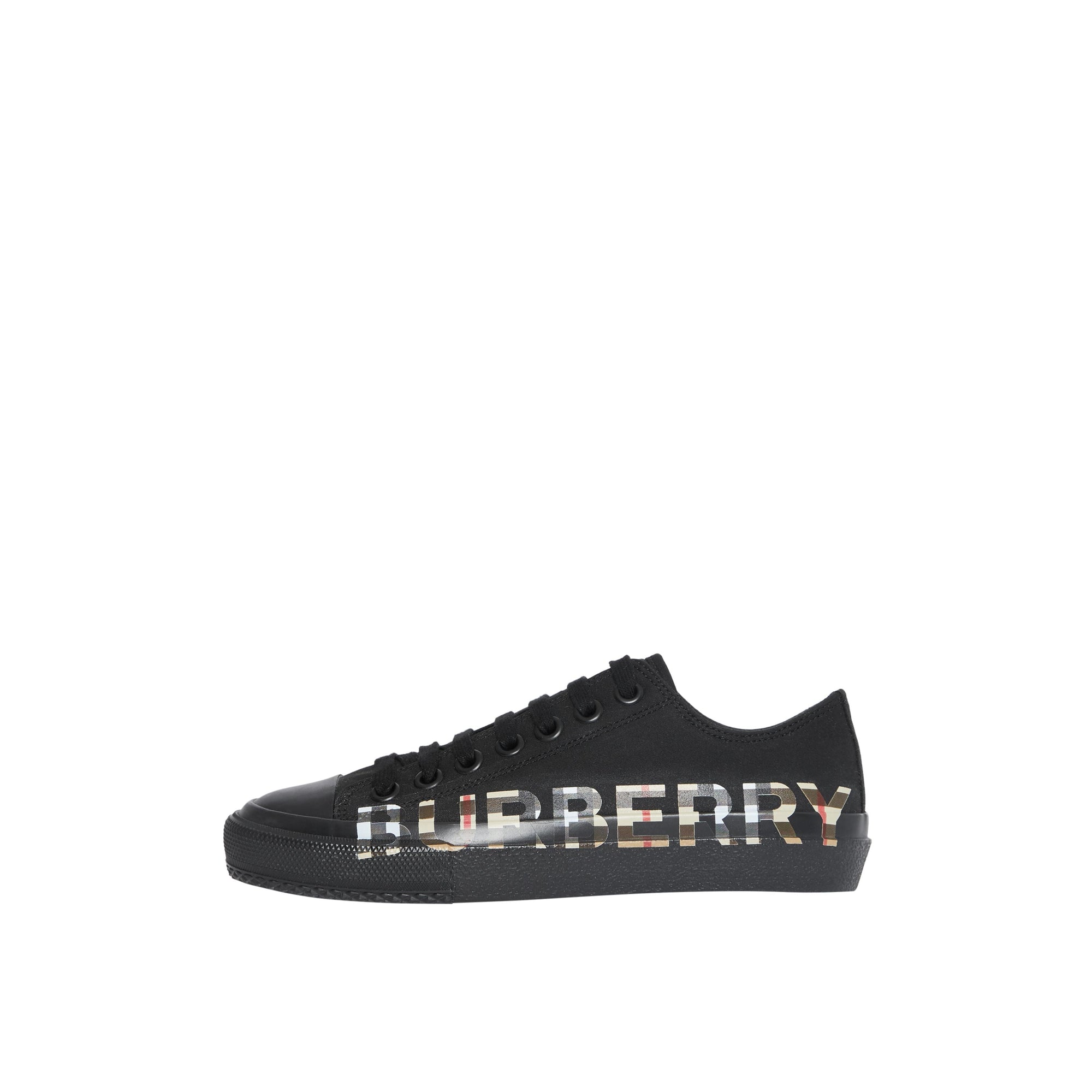 Sneakers en gabardine de coton Vintage check avec logo - Black & Archivebeige