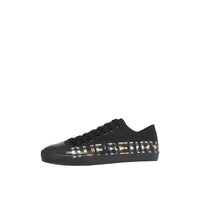 Sneakers en gabardine de coton Vintage check avec logo - Black & Archivebeige