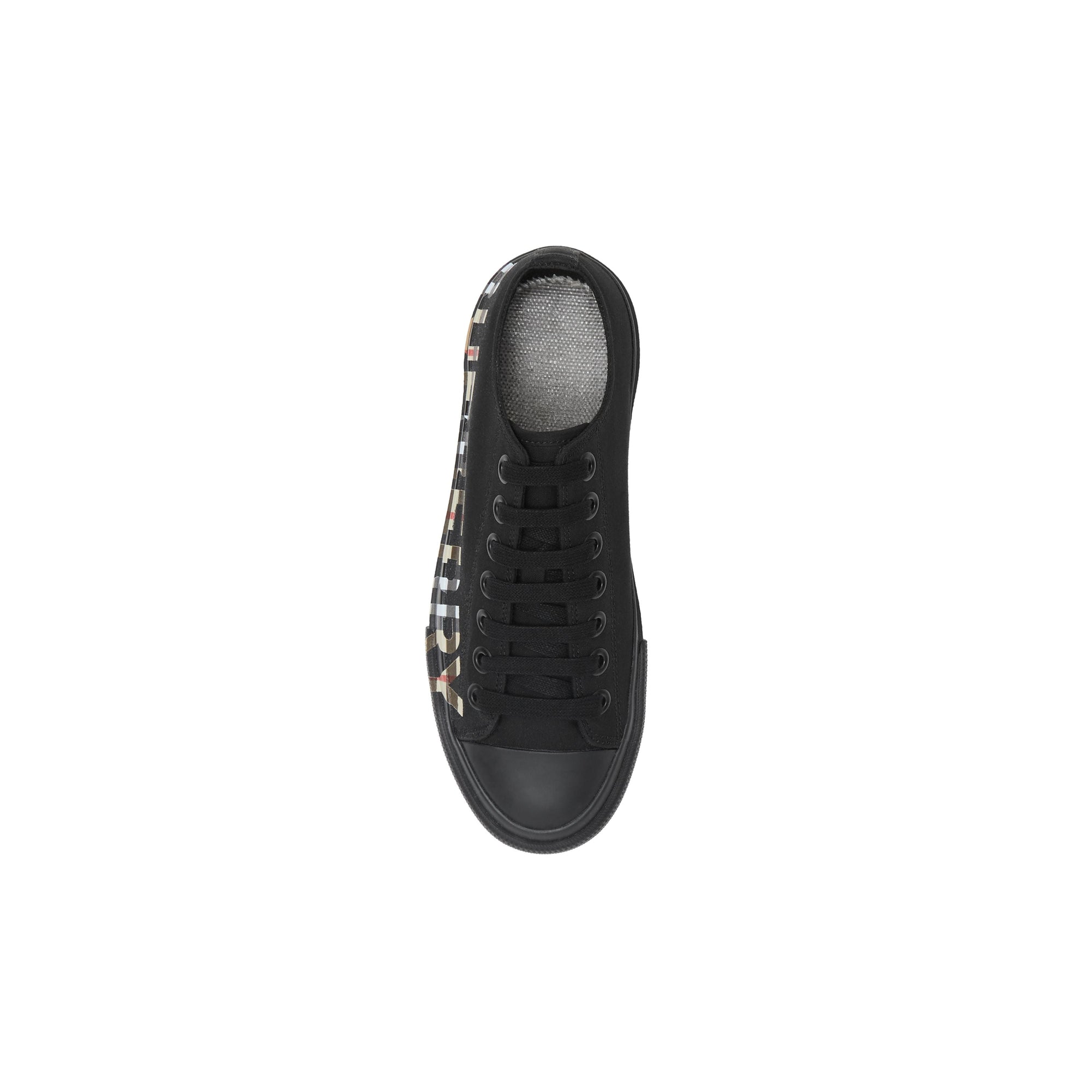 Sneakers en gabardine de coton Vintage check avec logo - Black & Archivebeige