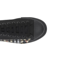 Sneakers en gabardine de coton Vintage check avec logo - Black & Archivebeige
