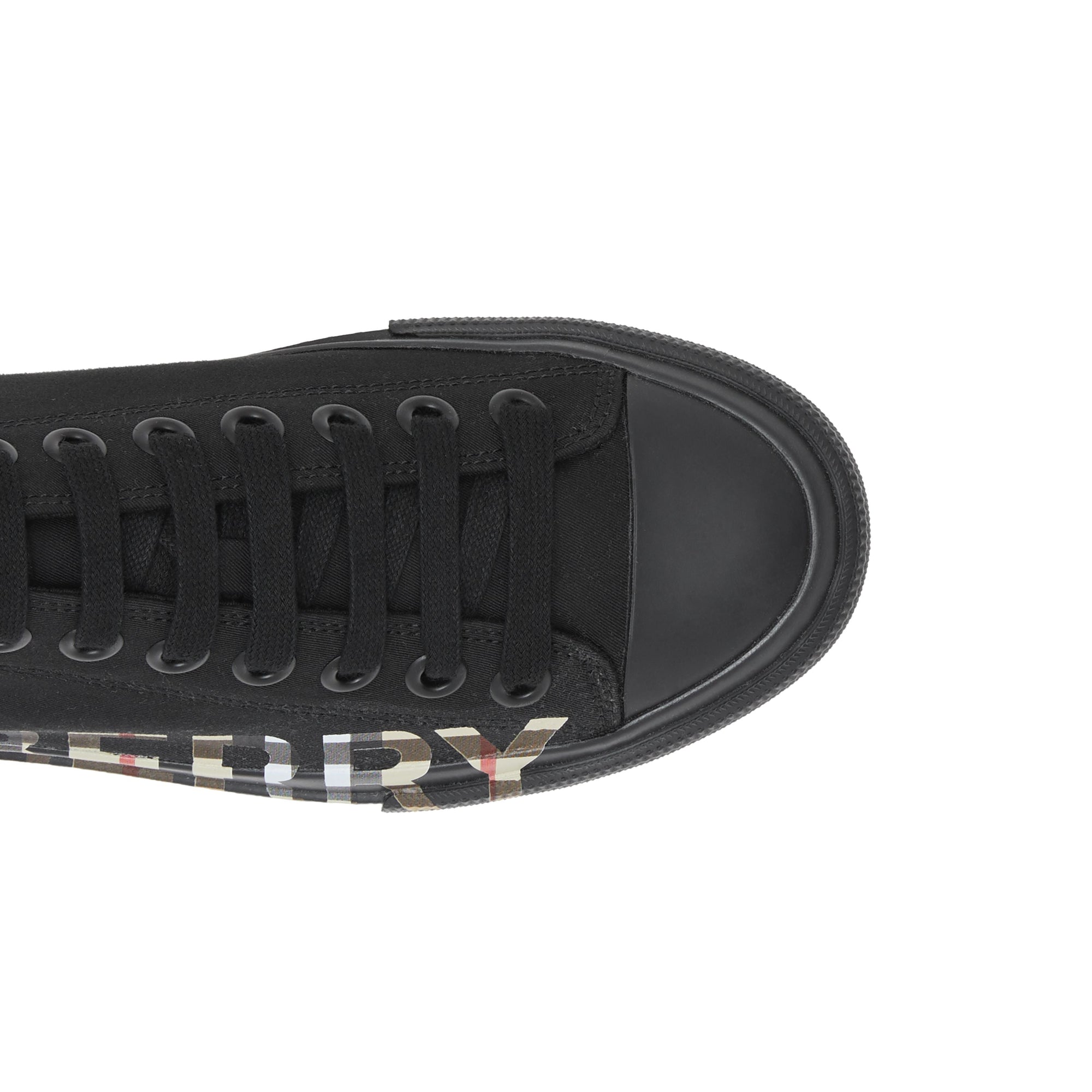 Sneakers en gabardine de coton Vintage check avec logo - Black & Archivebeige
