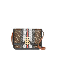 Petit sac TB en toile écologique rayé Monogram - Bridle Brown