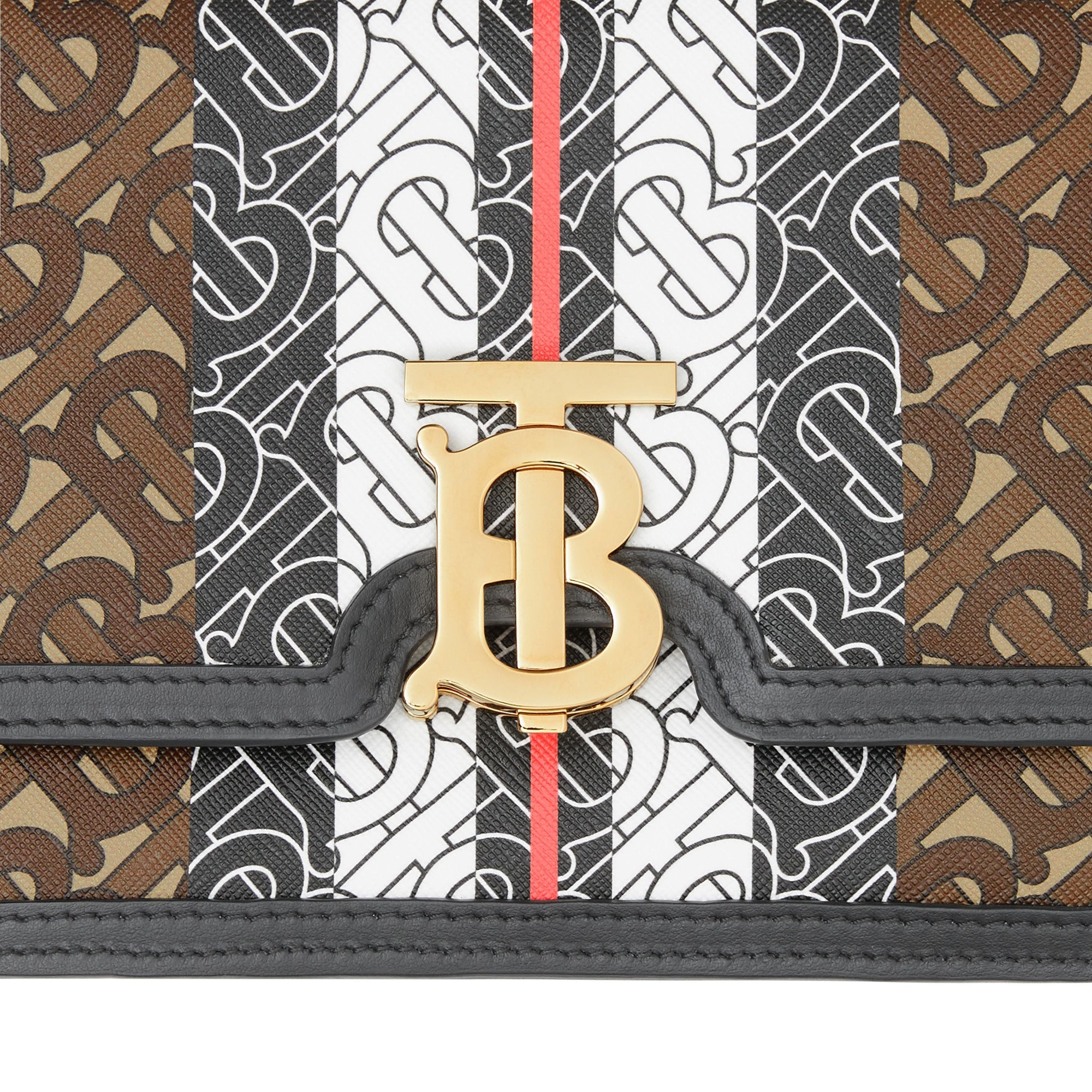 Petit sac TB en toile écologique rayé Monogram - Bridle Brown