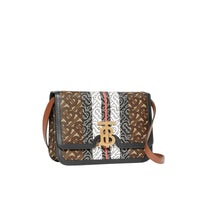 Petit sac TB en toile écologique rayé Monogram - Bridle Brown