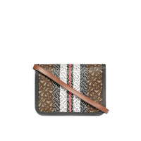 Petit sac TB en toile écologique rayé Monogram - Bridle Brown