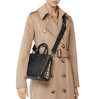 Petit sac The Banner en cuir avec Vintage check - Black