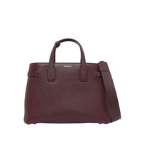 Sac The Banner moyen en cuir avec Vintage check - Mahogany Red