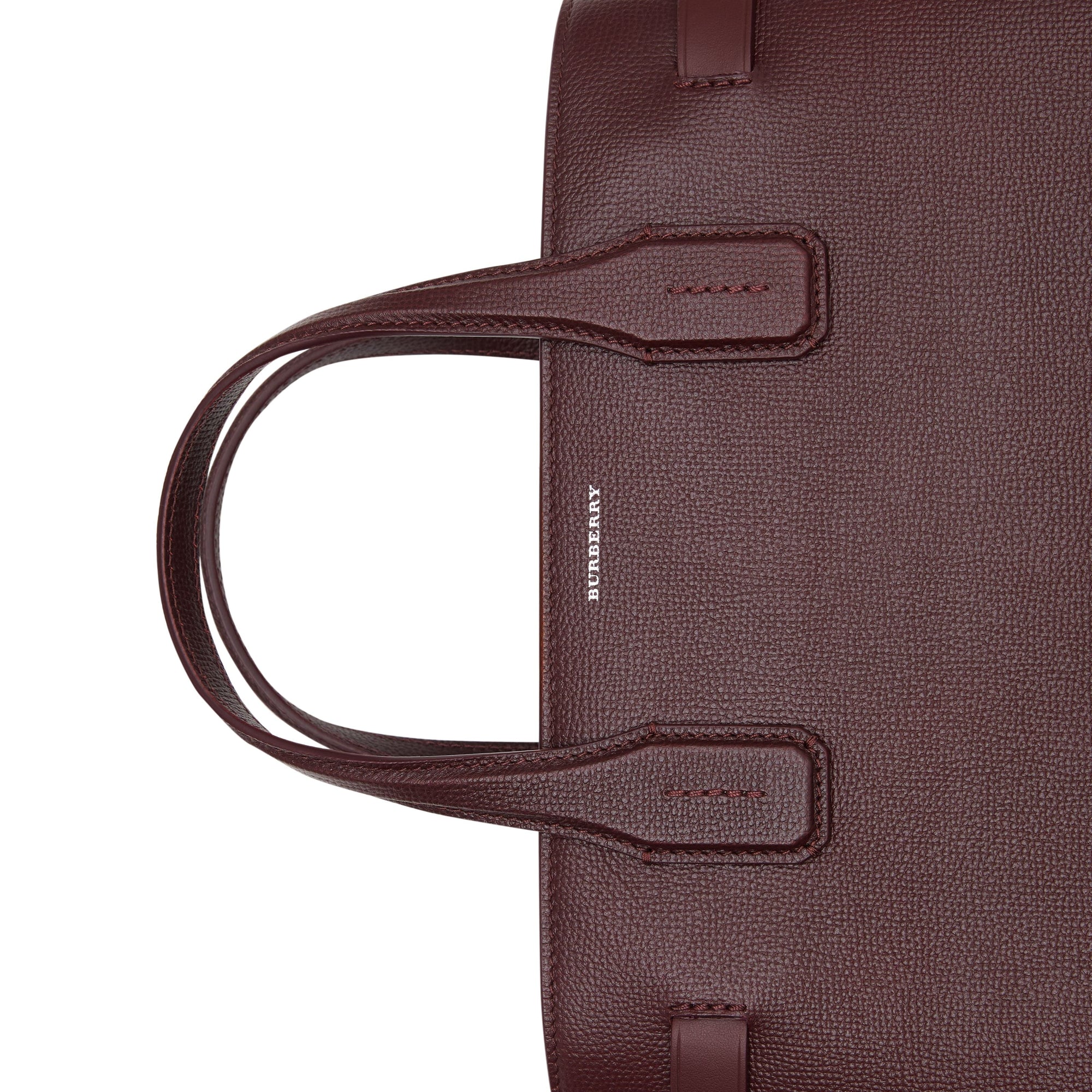 Sac The Banner moyen en cuir avec Vintage check - Mahogany Red