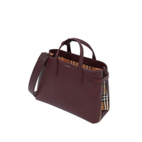 Sac The Banner moyen en cuir avec Vintage check - Mahogany Red
