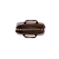Sac The Banner moyen en cuir avec Vintage check - Mahogany Red
