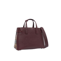 Sac The Banner moyen en cuir avec Vintage check - Mahogany Red