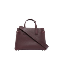 Sac The Banner moyen en cuir avec Vintage check - Mahogany Red
