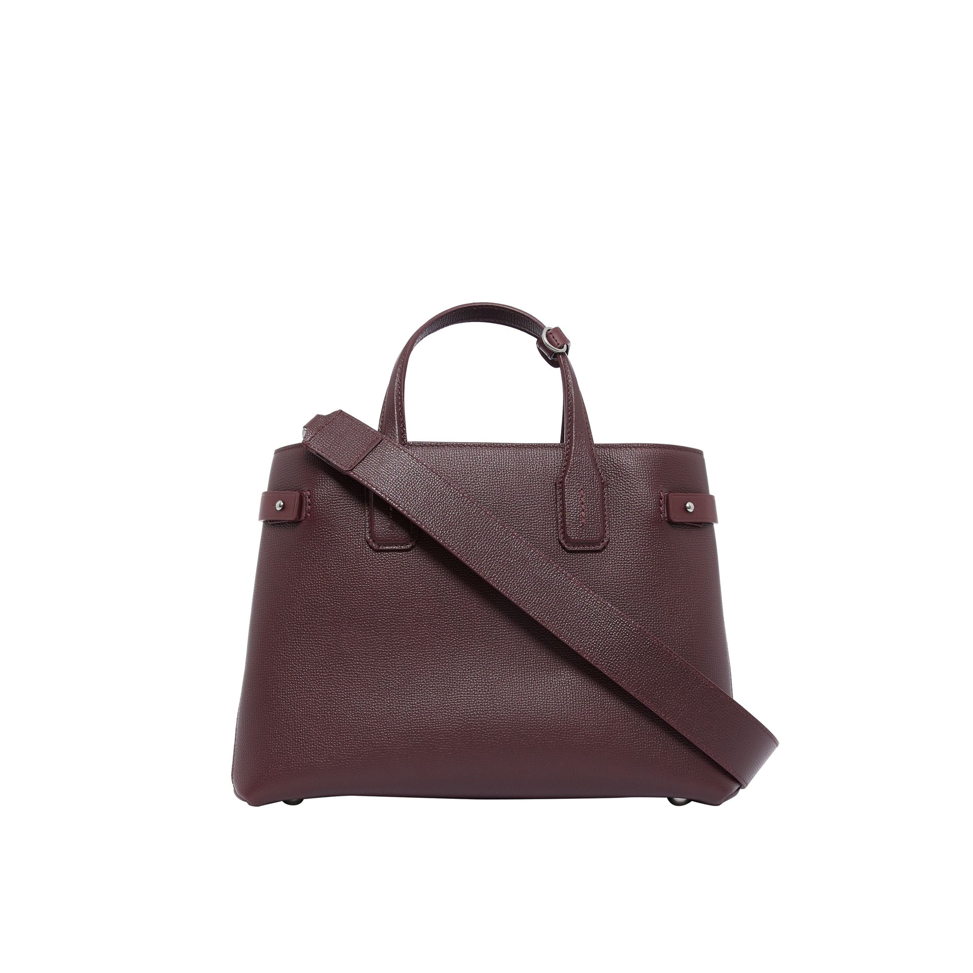 Sac The Banner moyen en cuir avec Vintage check - Mahogany Red