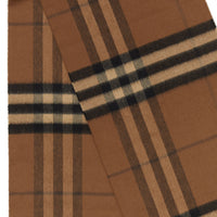Écharpe classique en cachemire check - Bridle Brown