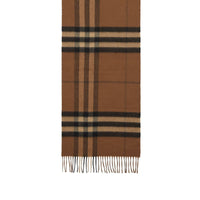 Écharpe classique en cachemire check - Bridle Brown