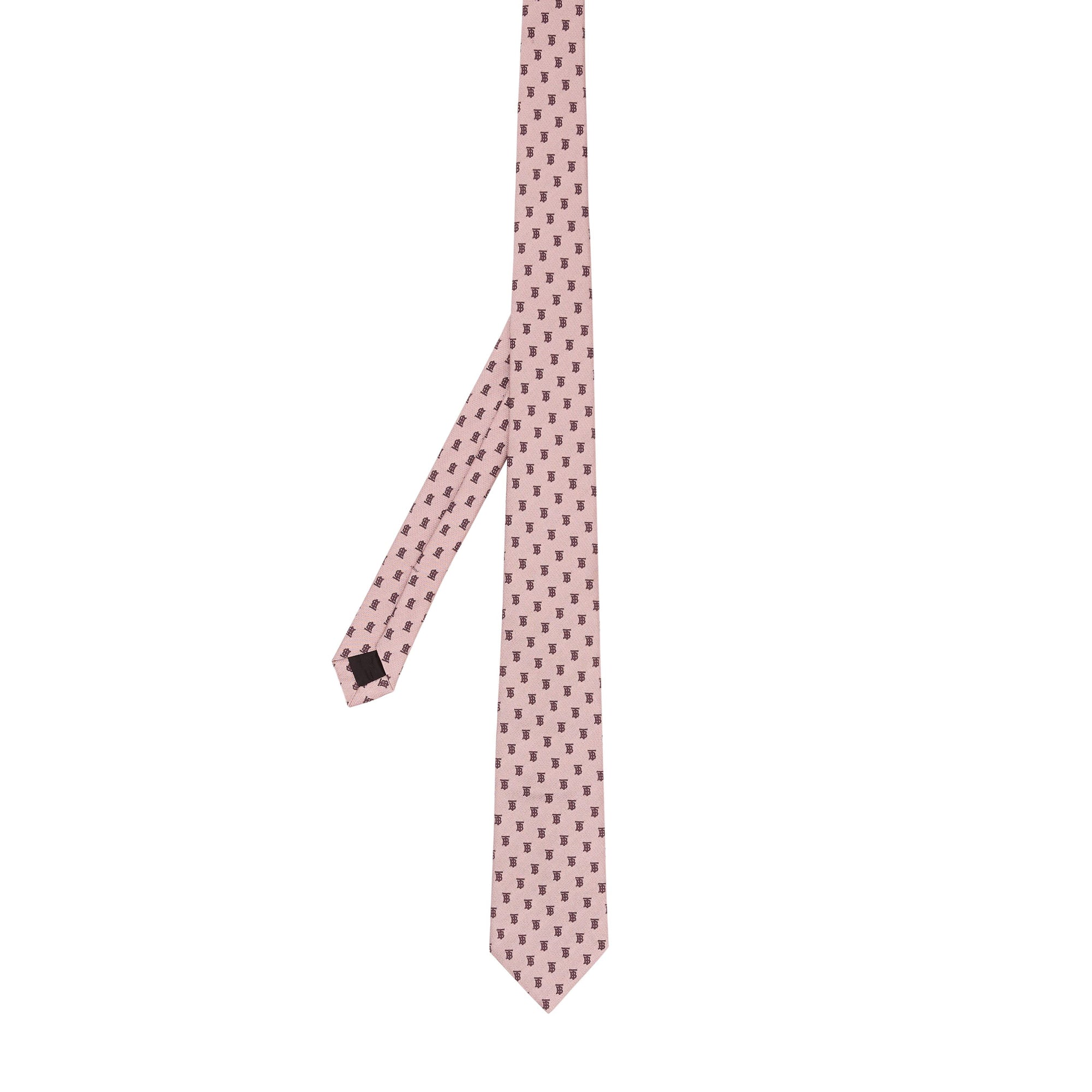 Cravate classique en jacquard de soie Monogram - Pale Pink