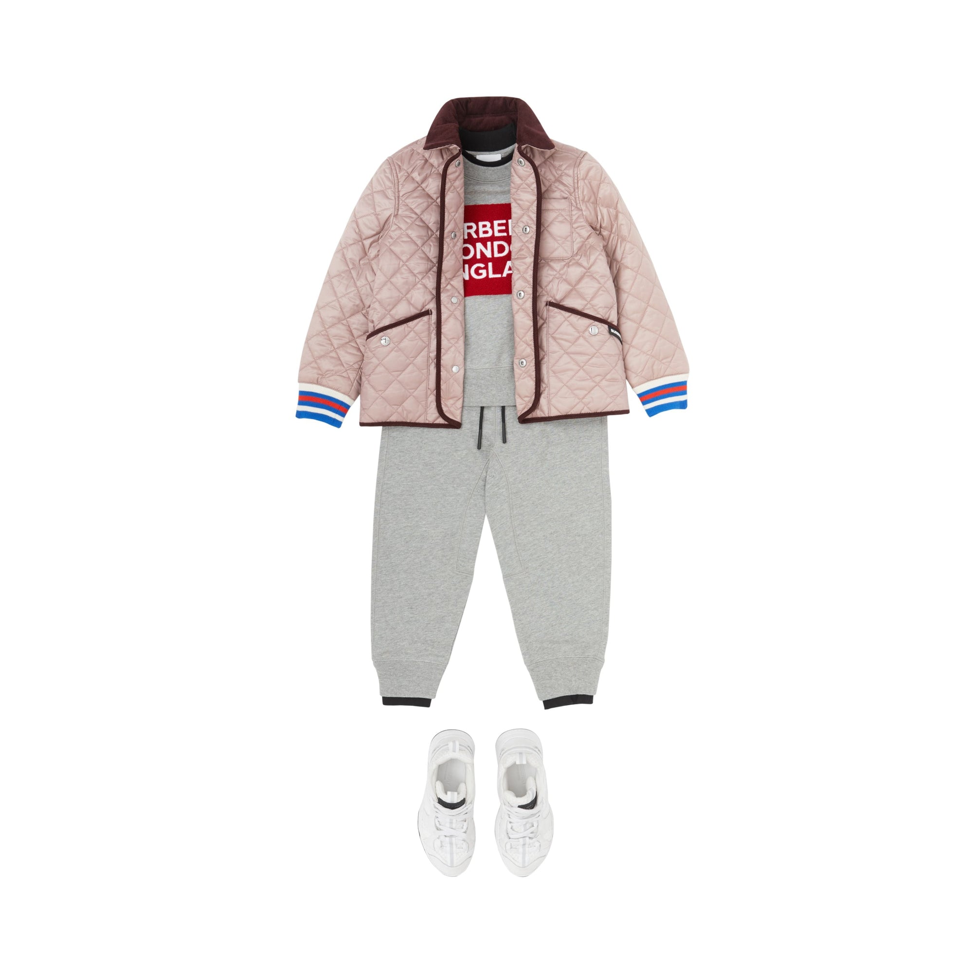 Veste légère matelassée avec velours côtelé - Grey Mink