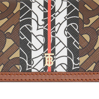 Porte-cartes en toile écologique rayé Monogram avec sangle - Bridle Brown