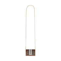 Porte-cartes en toile écologique rayé Monogram avec sangle - Bridle Brown