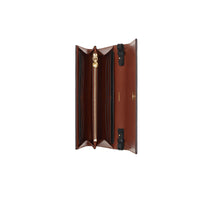 Portefeuille en toile écologique rayé Monogram avec sangle - Bridle Brown