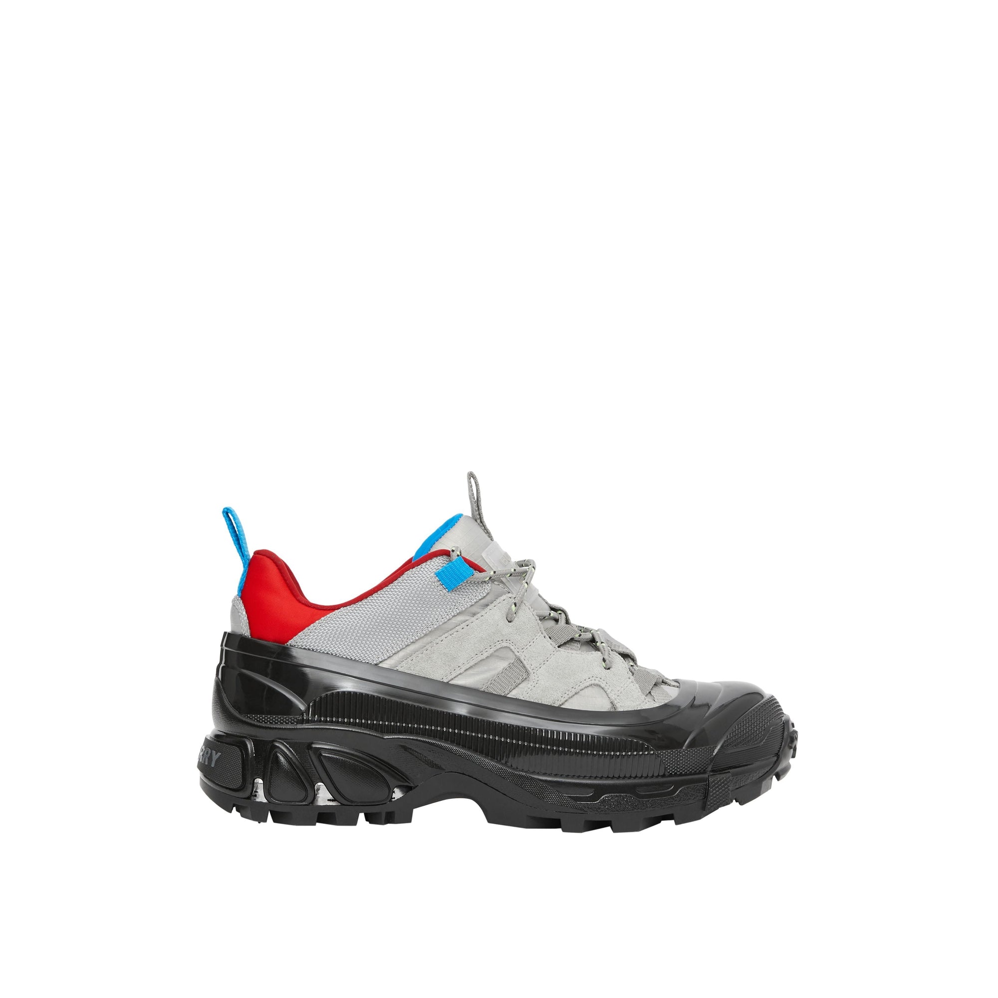 Sneakers Arthur en nylon et cuir velours - Grey & Red