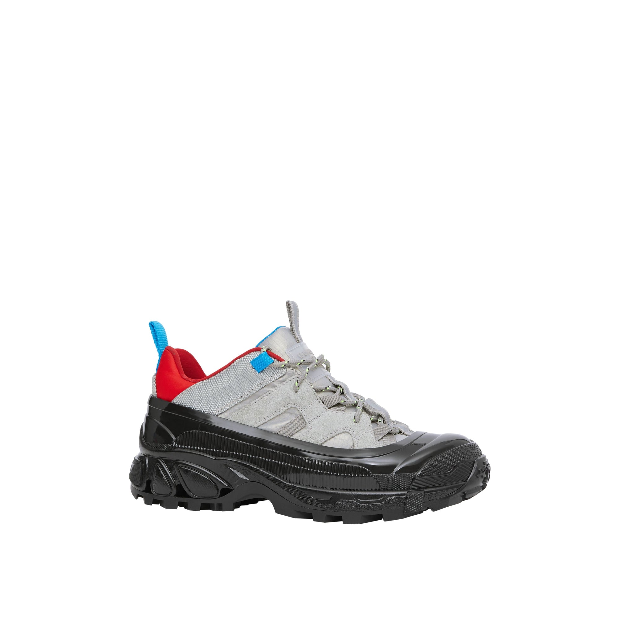 Sneakers Arthur en nylon et cuir velours - Grey & Red