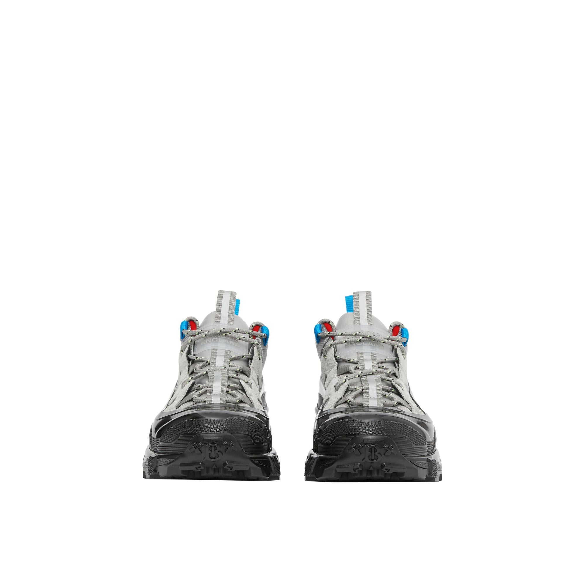 Sneakers Arthur en nylon et cuir velours - Grey & Red