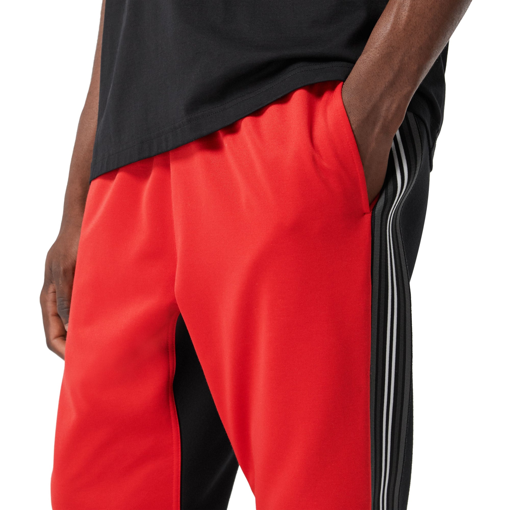 Pantalon de survêtement en jersey et néoprène à rayures - Bright Red