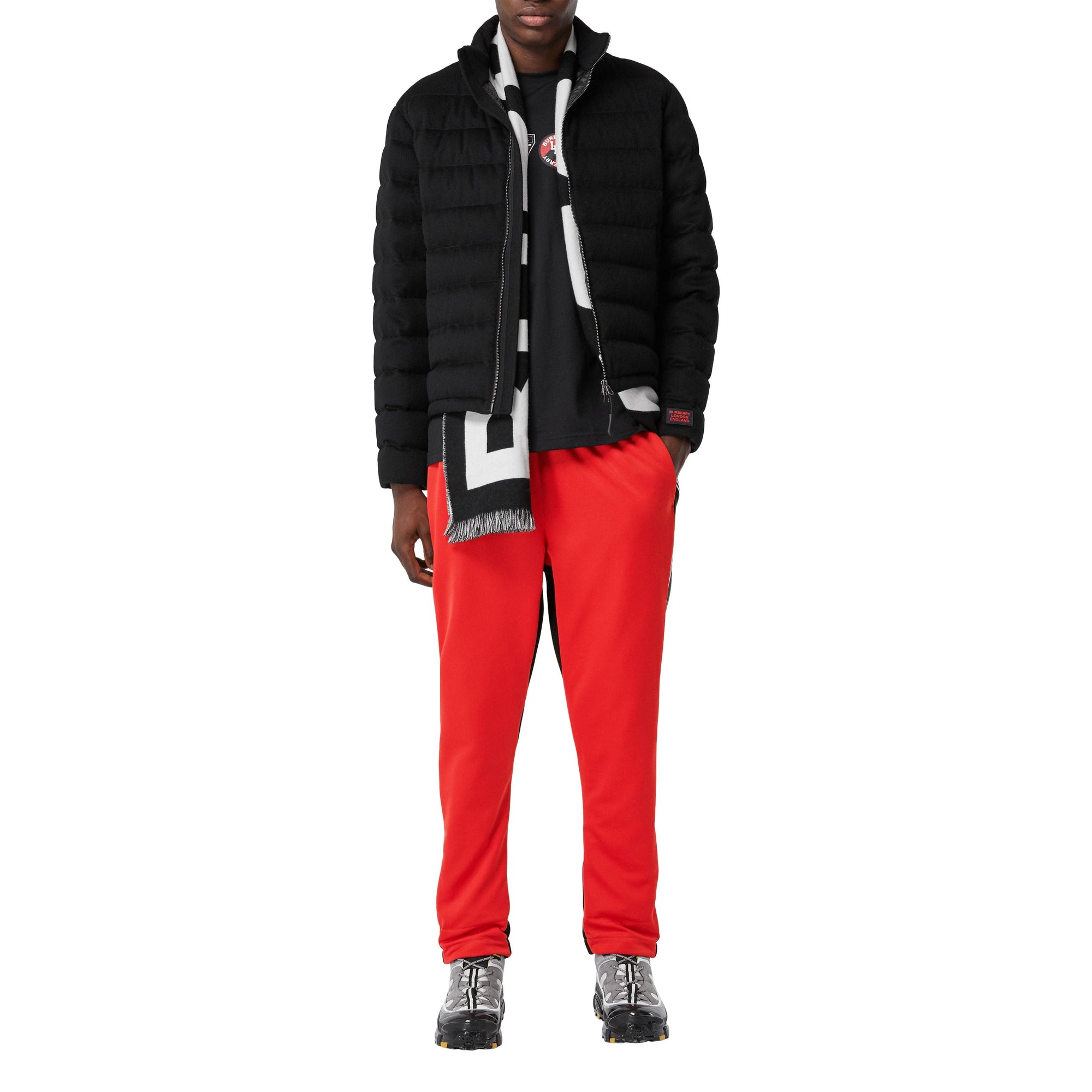 Pantalon de survêtement en jersey et néoprène à rayures - Bright Red