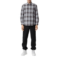 Chemise en popeline de coton check - Sky Blue