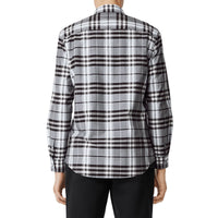 Chemise en popeline de coton check - Sky Blue