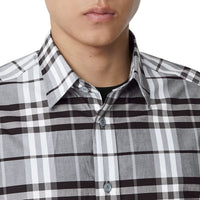 Chemise en popeline de coton check - Sky Blue