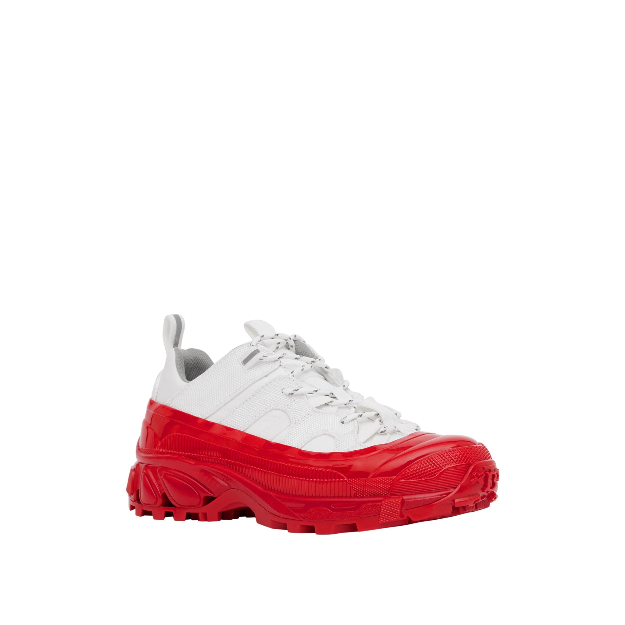 Sneakers Arthur en nylon et cuir velours - White & Red