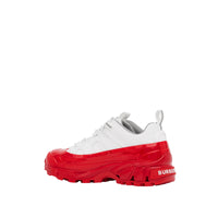 Sneakers Arthur en nylon et cuir velours - White & Red
