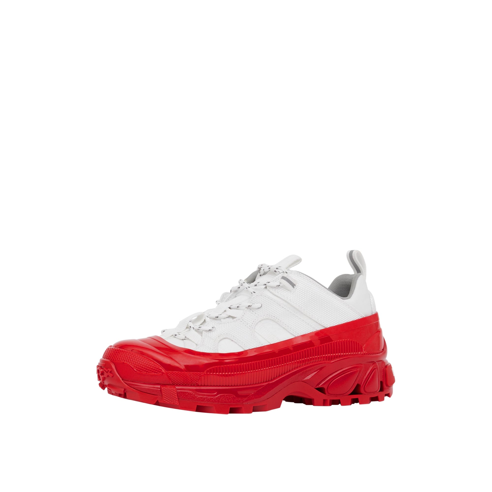 Sneakers Arthur en nylon et cuir velours - White & Red