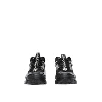 Sneakers Arthur en cuir velours et mesh avec cristaux - Black & Crystals