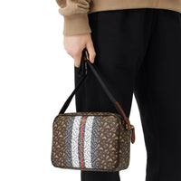 Sac à bandoulière en toile écologique rayé Monogram - Bridle Brown