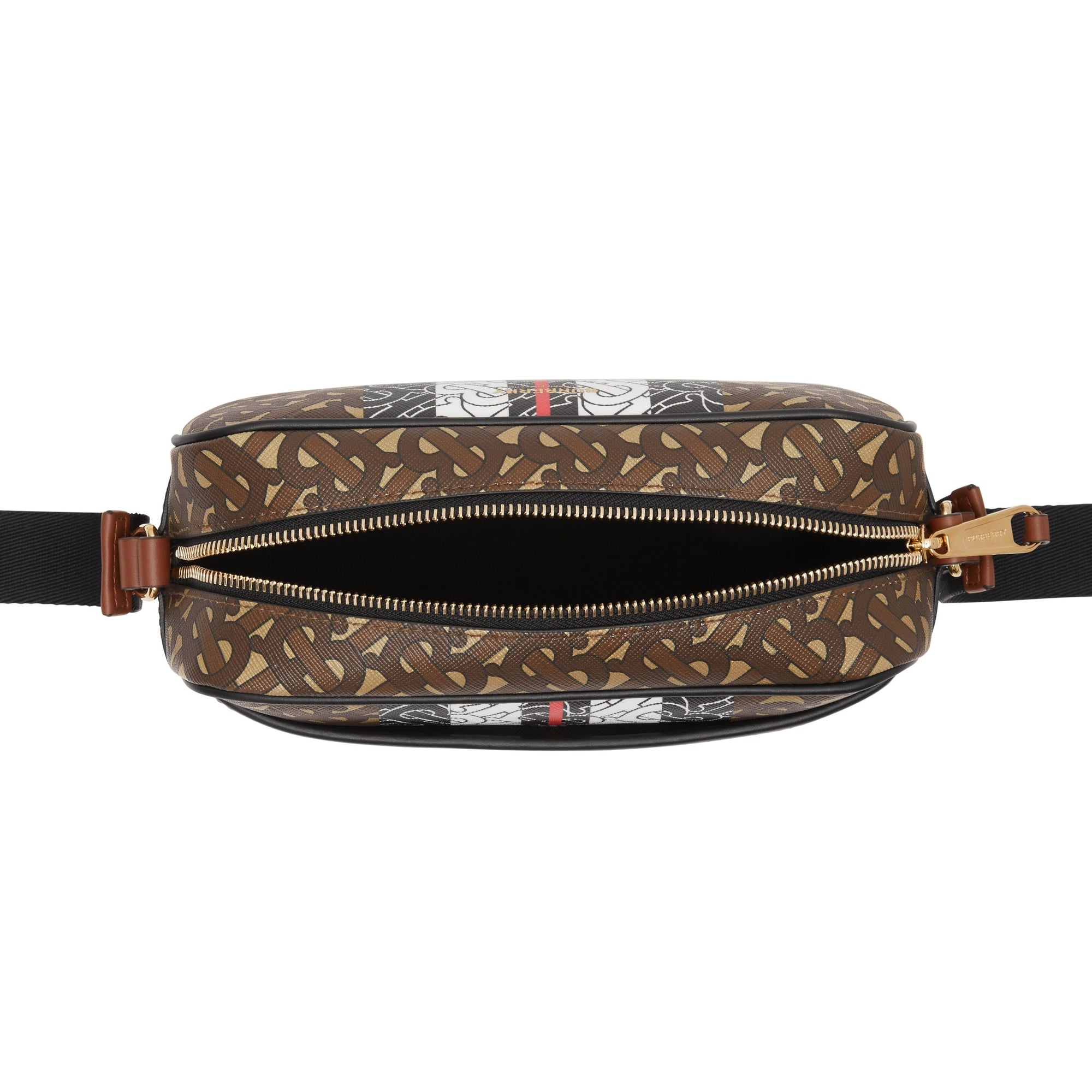 Sac à bandoulière en toile écologique rayé Monogram - Bridle Brown