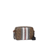 Sac à bandoulière en toile écologique rayé Monogram - Bridle Brown