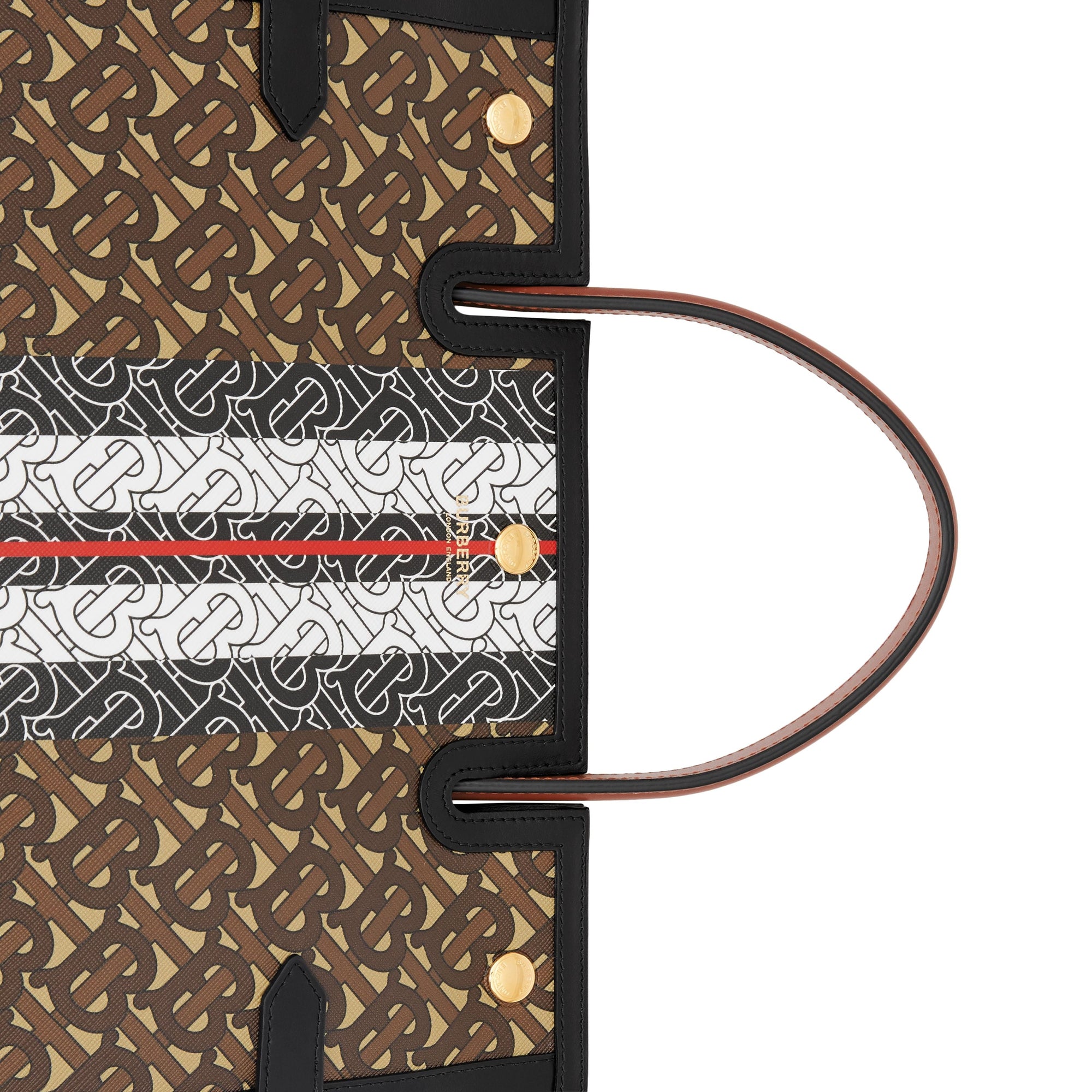 Sac Title moyen en toile écologique rayé Monogram - Bridle Brown