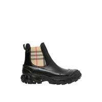 Bottines Chelsea en toile enduite avec Vintage check - Black & Archive Beige