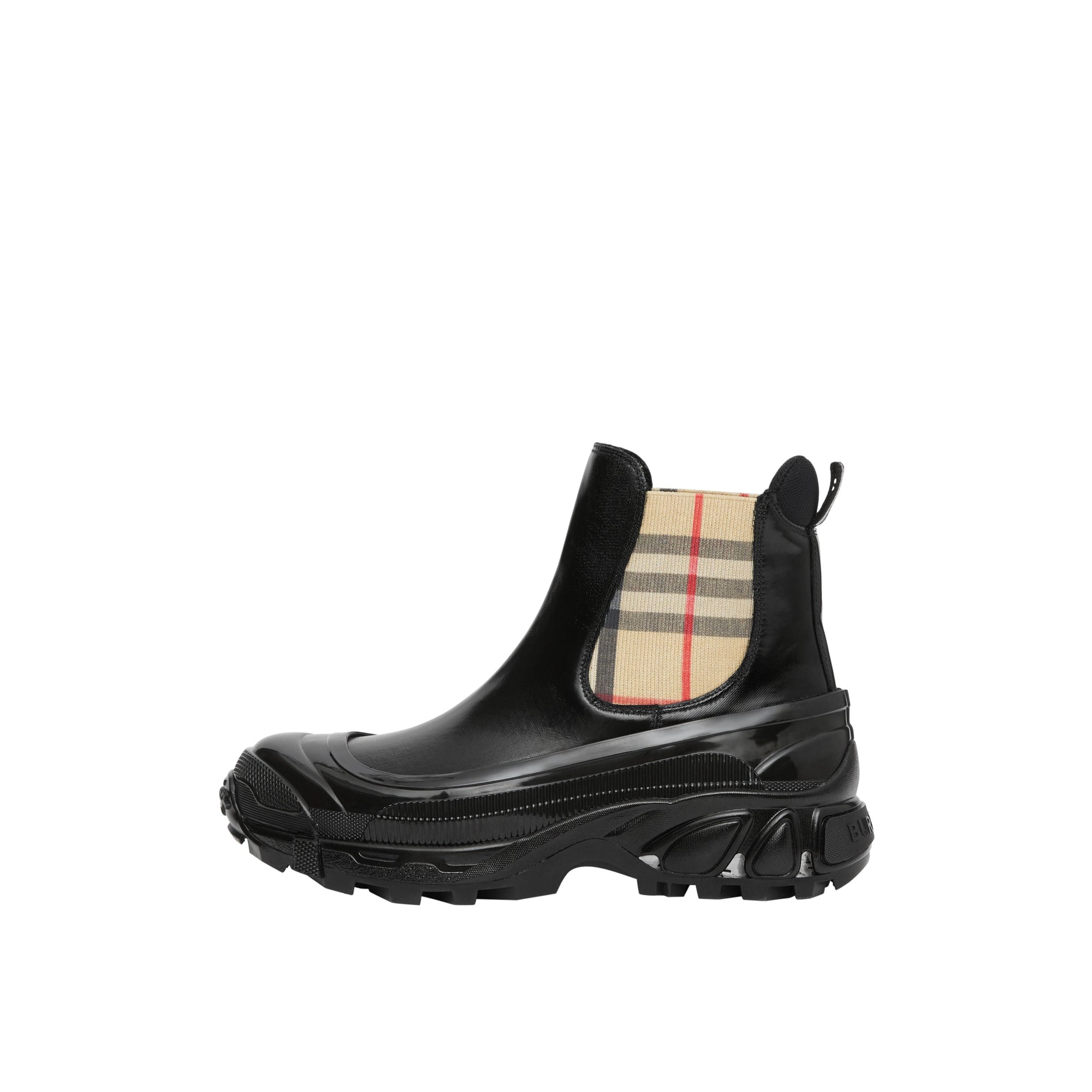 Bottines Chelsea en toile enduite avec Vintage check - Black & Archive Beige