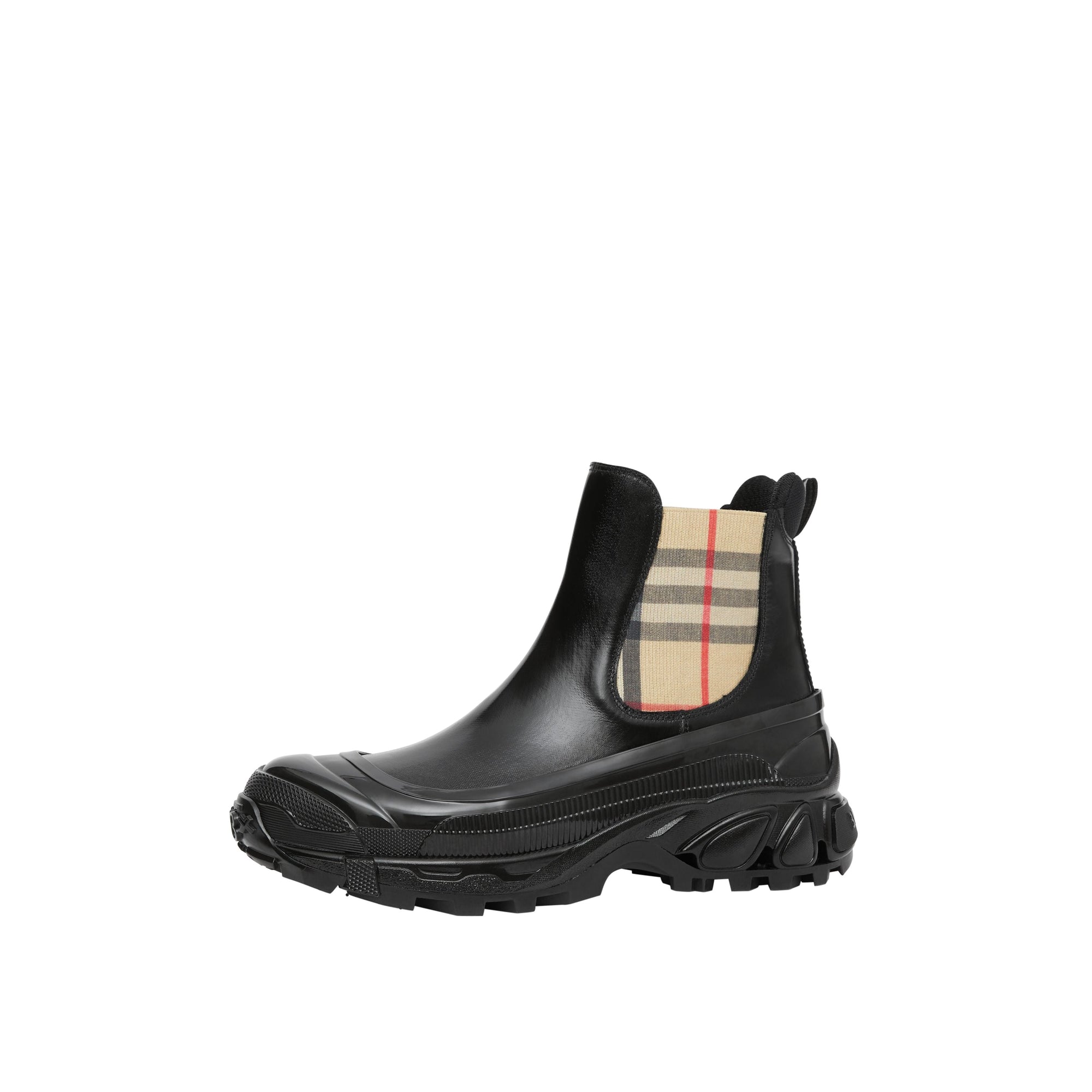Bottines Chelsea en toile enduite avec Vintage check - Black & Archive Beige