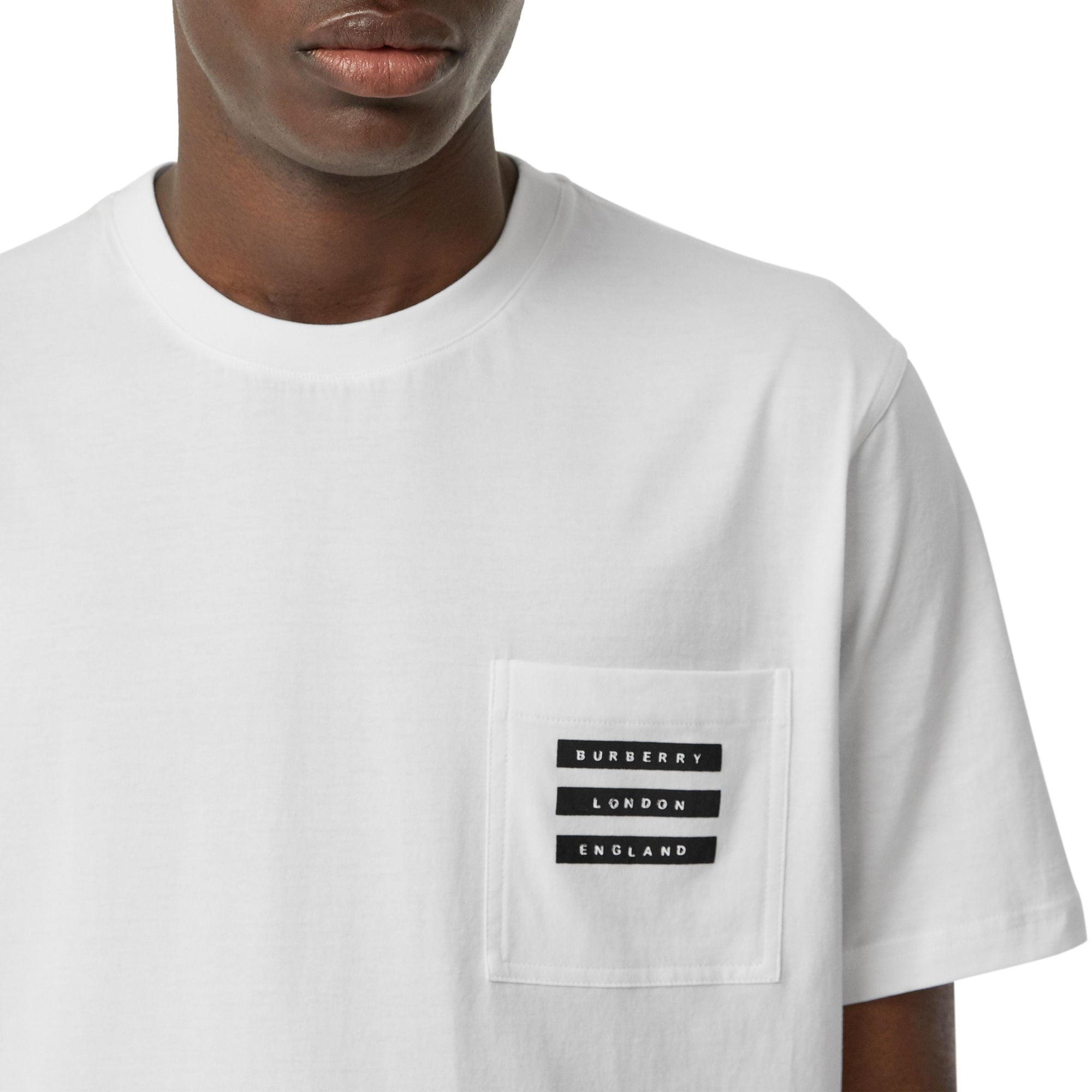 T-shirt en coton à imprimé ruban adhésif - White