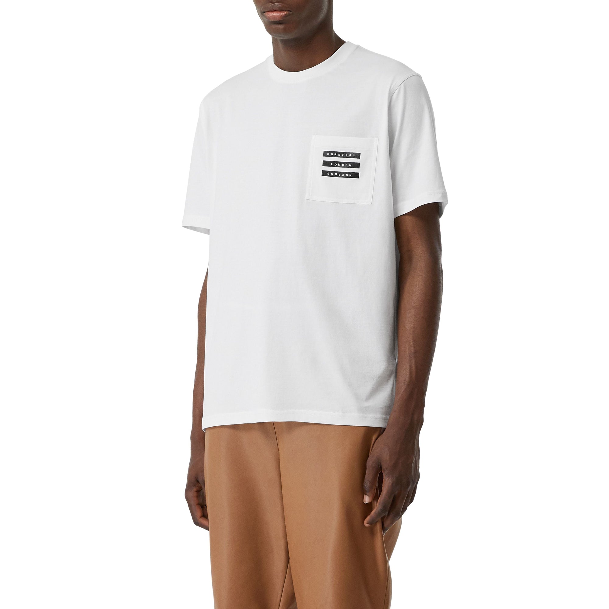 T-shirt en coton à imprimé ruban adhésif - White
