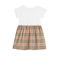 Robe en coton avec Vintage check - White
